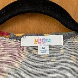 LuLaRoe, size M, gray/floral long cardigan with pockets